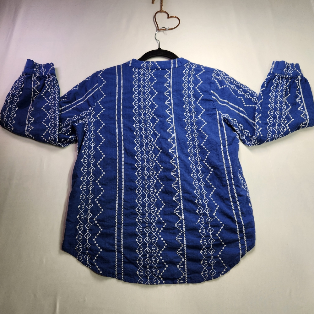 Blue Patterned Button Down Shirt - image 4